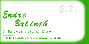 endre balinth business card